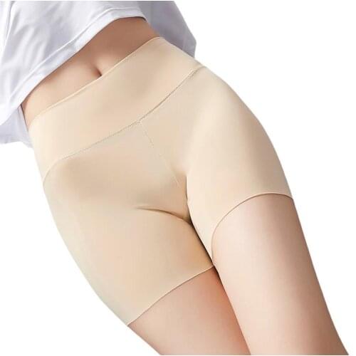 Women Solid Color Briefs Tummy Control and Buttock Lifting, High Waist Slip Shorts Safety Short Pants