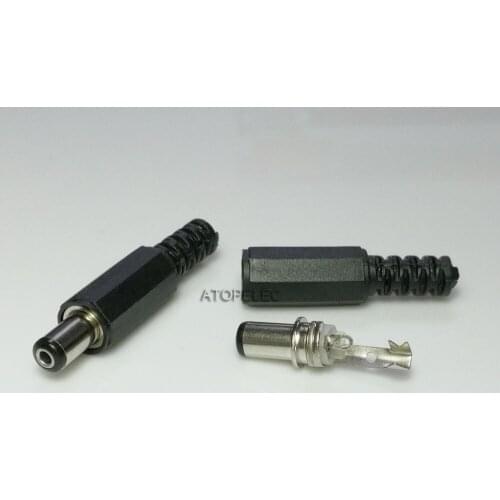 1pc 5.5mm x 2.1mm 12V 3A DC Power Male Plug Jack Soldering Connector