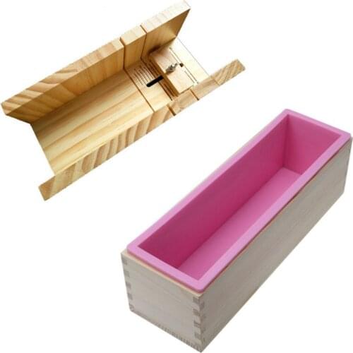 1200G Diy Soap Wooden Soap Mold Box with Handmade Diy Soap Cutting Tool