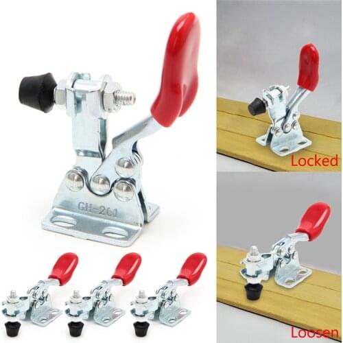 4Pcs GH-201 Metal Horizontal Toggle Clamp Quick Release Toggle Clamps Set Hand Tool Toggle Clamp For Fixing Workpiece