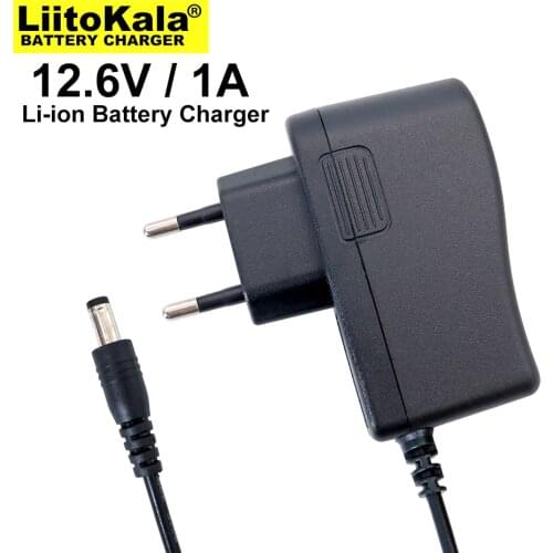 5PCS 2020 Liitokala 12.6V 1A Lithium battery pack charger 3S 12V battery 100-240V charger DC head is 5.5 * 2.1mm