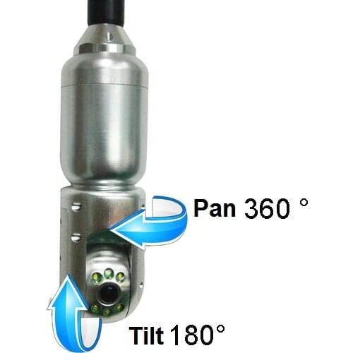 50mm pan tilt inspection camera head used for sewer drain pipeline inspection
