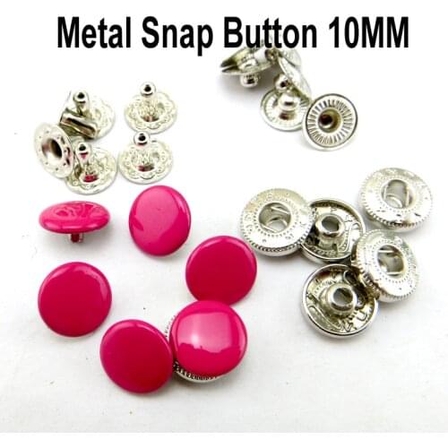 50PCS 10MM Metal Rose Red Snap Buttons Fits Sewing Decorative Garment Clothes Accessory Coat Snaps Button Snb-911
