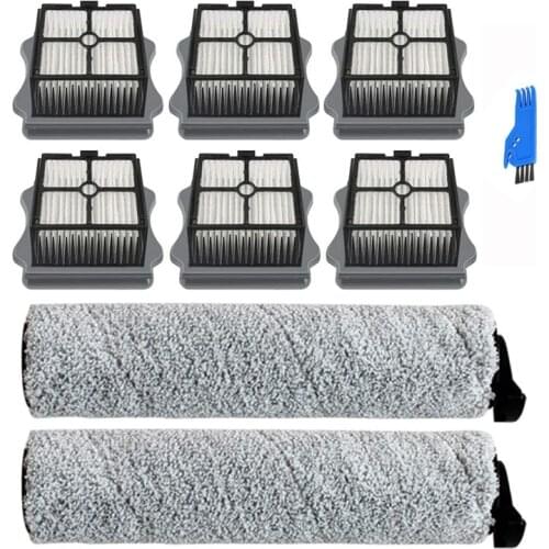 Brush Roll and 6 Pack for TINECO IFLOOR, IFLOOR3, Floor One S3 Hardwood Floors Wet Dry Vacuum Cleaner Part