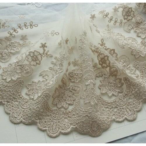 Handmade DIY clothing accessories/high quality gold thread mesh embroidery lace width 20cm