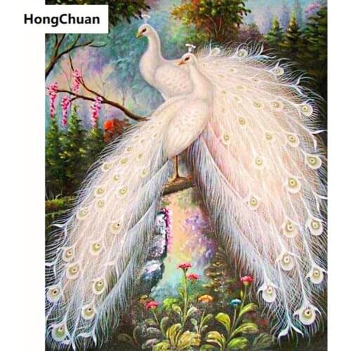 Couple peacock diamond painting cross stitch needlework home decoration mural 5D DIY square/round mosaicdiamond embroidery gift