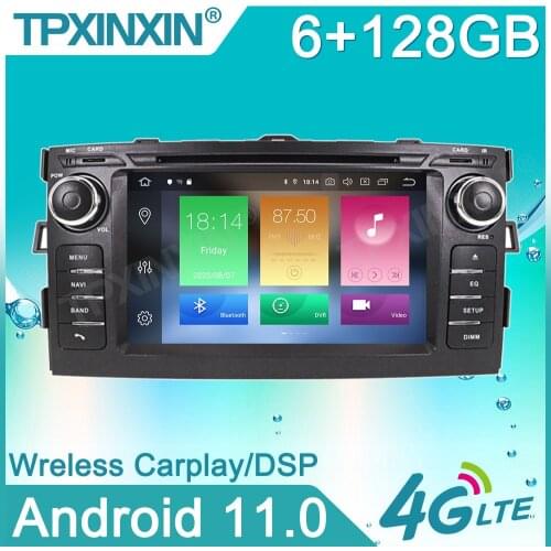 Android 11 6G+128GB car DVD player multimedia Radio GPS For Toyota Auris 2006-2012 car player GPS Navigation Headunit Audio DSP