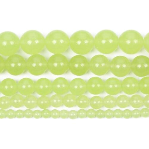 4-12mm Natural Stone Beads Round Smooth Grape Green Stone Loose Beads For Jewelry Making DIY Charm Bracelet Necklace Handmade
