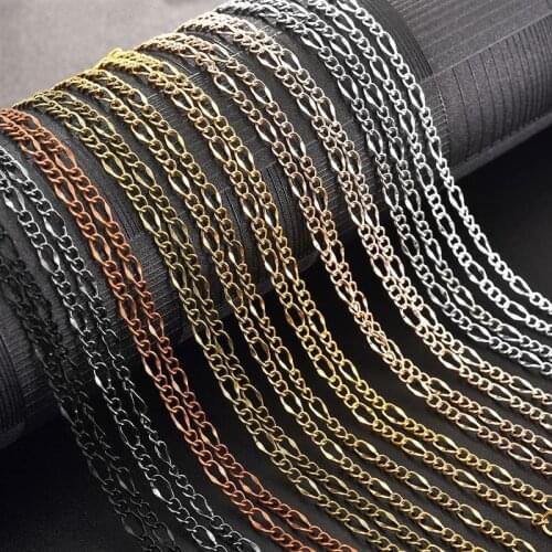 10pcs Bronze Chains DIY Necklace Iron Chain Lobster Clasp Gold Silver Color Jewelry Making Findings 55cm