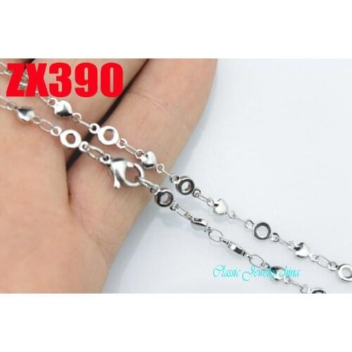 Circle and heart shape stainless steel necklace 4 mm chain women Party decorations fashion chains ZX390