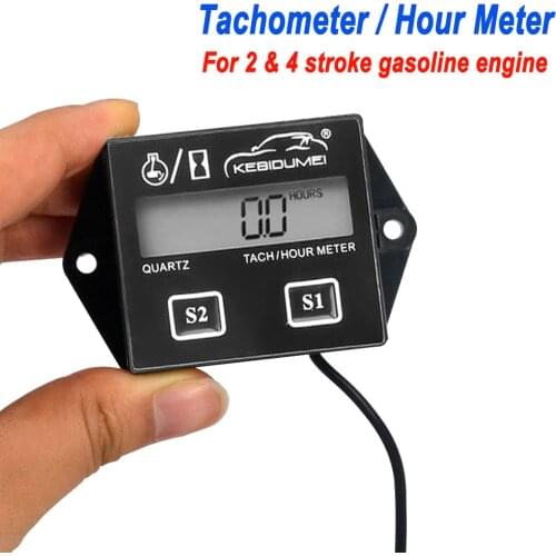 Digital Engine Tach Hour Meter Tachometer Gauge Inductive Display For Motorcycle Motor Marine chainsaw pit bike Boat Whole sale
