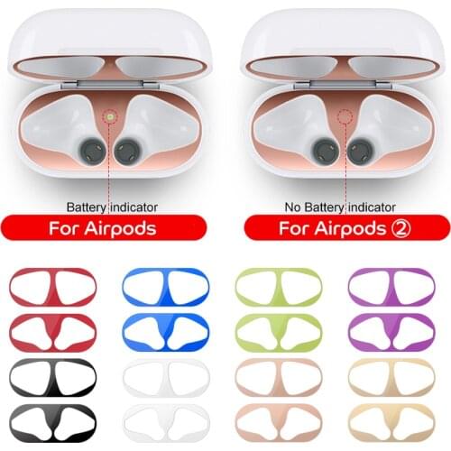 Colorful Dust-proof Film Sticker For Airpods 1 2 Gold Dirt-resistant Scratchproof Dust Guard Protective Case For Airpods 1 2