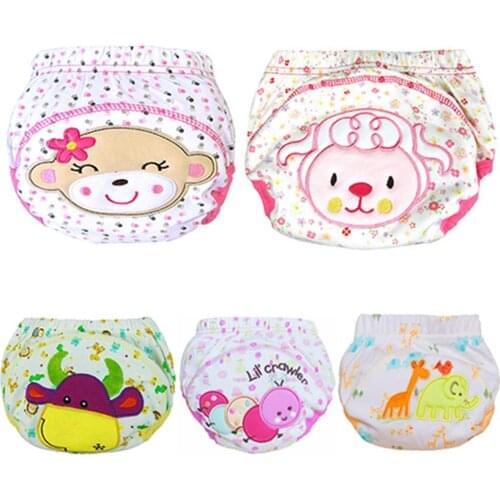 Unisex 1Pcs Practical Protable Cute Baby Cotton Training Pants Reusable Cloth Washable Infant Nappies Diaper Baby Cloth Study Pa