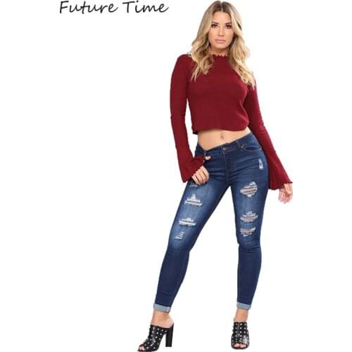 Jeans Women Ripped Hole Plus Size 3XL High Waist Elastic Stretch Pencil Pants Sexy Hips 2020 Spring Summer Brand Clothing C2141