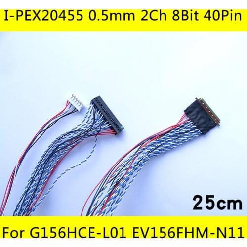 For G156HCE-L01 EV156FHM-N11 I-PEX 20455-40P 2CH 8Bit 40Pins 0.5mm Pitch dual 8 bit LED WLED screen cable LVDS Cable