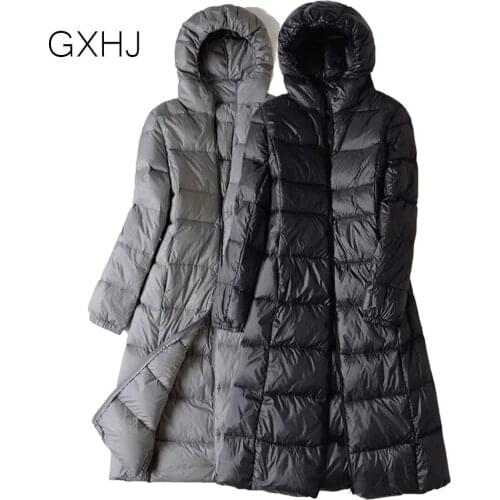 S-4XL 2021 Winter Women Duck Down Coat Women Long Duck Down Jacket Outwear Hooded Coats Overcoat Plus Size Thick Womens Jacket