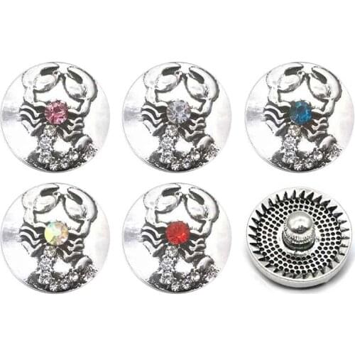 Wholesale metal Rhinestone Snap Buttons w163 flower Diy Jewelry fit 18mm Snap button Necklaces/Bracelets for women