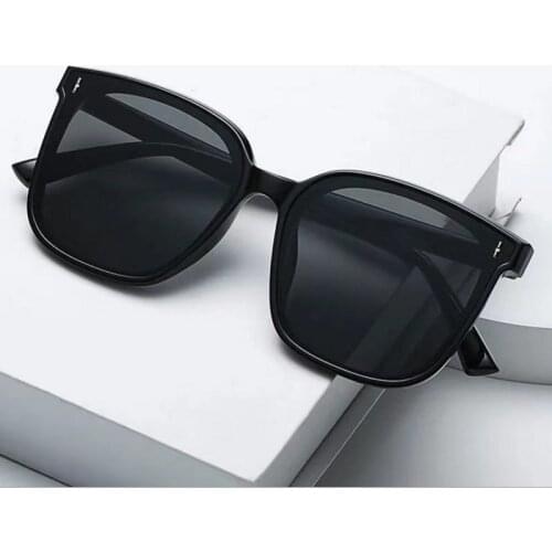 Korean Fashion Sunglasses Mens Trendy Womens Sunglasses Fashion Personality Big Face Was Thin Black Big Frame