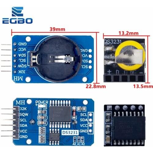 EGBO DS3231 AT24C32 IIC Module Precision Clock Module DS3231SN Memory module DS3231 mini module Real Time 3.3V/5V For Raspberry