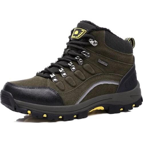 Men Outdoor Winter Snow Ankle Boots Non-slip Short Plush Warm Lace Up Walk Male Casual Flat Shoes Sneakers Fashion Comfortable