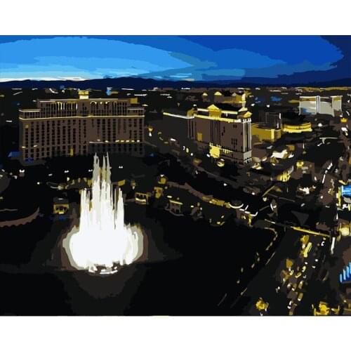 DIY Painting By Numbers the view of the city illustration Drawing On Canvas HandPainted Painting Art Gift DIY Home Decoration