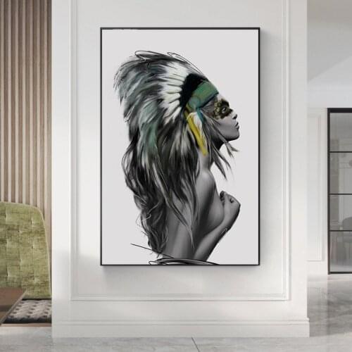 Sexy woman wall art canvas painting and poster print printing picture home living room decoration painting without frame