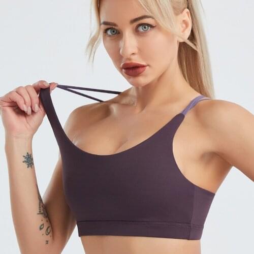 2021 New Yoga Bra Ladies Shockproof Gathering Fitness Clothes Quick-drying Nude Beautiful Back Sports Underwear
