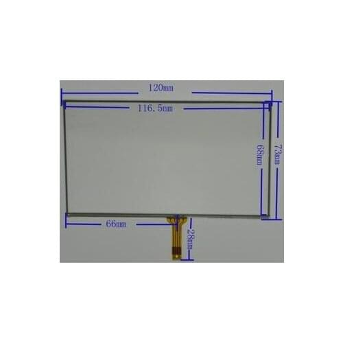 New 5 inch resistive touch screen E LH950N screen 120*73 navigation road