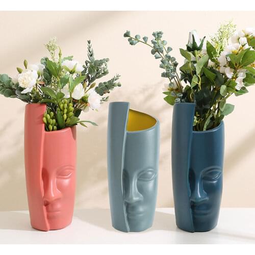 Plastic Vase For Home Decor Nordic Flower Pot Home Living Room Decoration Shatterproof Flower Vase Cachepot For Flowers Modern