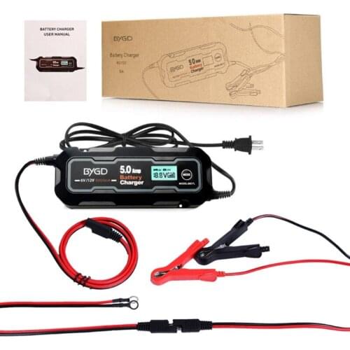 Smart Battery Charger Maintainer Fire-proof Water-Resistant for Motorcycle Car LX0E