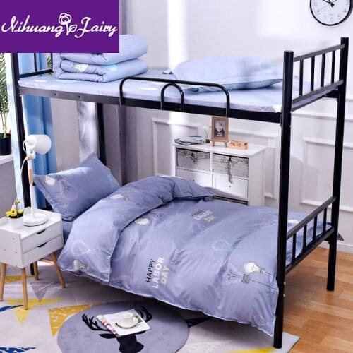Student dormitory 1.2m bed sheet three-piece set 0.9m bedroom upper and lower bunk single bed 1.5m duvet cover