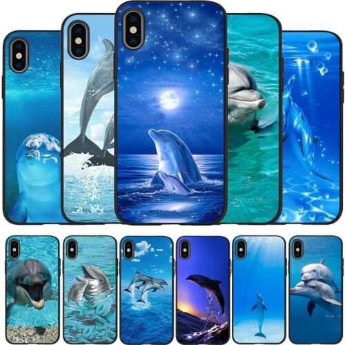 Dolphin Silicone Phone Case For iPhone 11Pro Max 11 XR XS Max X 8 7 6 6S Plus 5 5S SE 2020 Cover