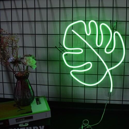 Custom Led Flex Neon Sign Leaves Art Bar Pub Club Wall Hanging Flexible Decoration For Room Wedding