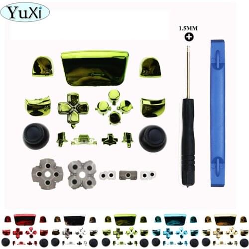 YuXi D-pad R1 L1 R2 L2 Triggers Share Options Face Chrome Buttons Repair Kits with Tool for DualSense 5 PS5 Controller