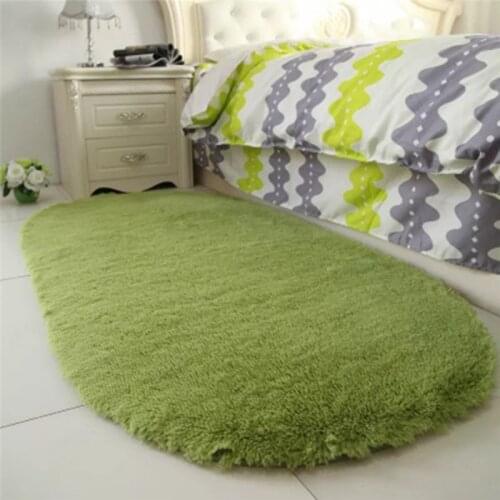 Short Hair Thickened Silk Wool Cute Oval Rug Non-Slip Home Living Room Bedroom Carpet Dining Room Floor Mat