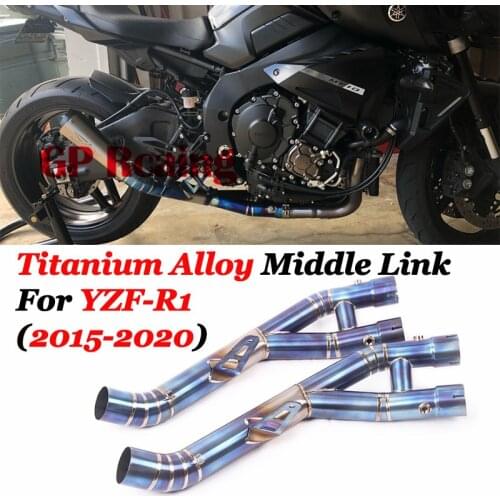 Slip-On For Yamaha YZF-R1 R1 2015-2020 MT-10 2015-2019 Motorcycle Titanium Alloy System Exhaust Middle Pipe Muffler Escape Moto