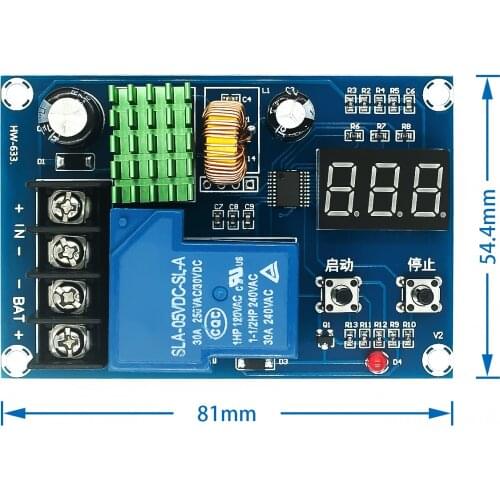 XH-M604 18650 Lithium Battery Charging Control Board DC 6-60V Li-ion Lead Acid Battery Charge Protection 12V Digital Voltmeter