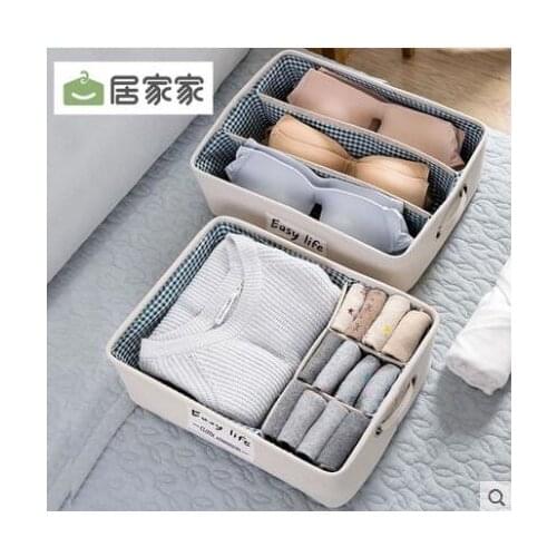 Clothes Bra Storage Box Wardrobe Lattice Rangement Multi-grid Socks Underwear Organizer