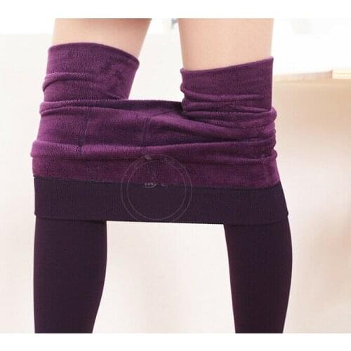 Women Autumn Winter Warm Fleece Lined Pant High Waist Female Thermal Lined Stretchy Slim Skinny Solid Colors Leggings