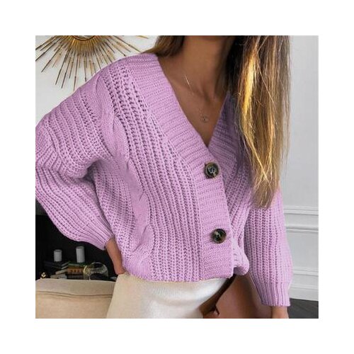 Women Short Cardigan Knitted Sweater Autumn Winter 2021 Elegant Long Sleeve V neck Jumper Cardigans Casual Streetwear Femme Coat