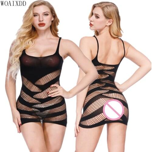Sexy Sleepwear Lingerie BABYDOLL Bodysuit Mesh Perspective Body Stocking Temptation Teddy Catsuit Nightwear sex product erotic