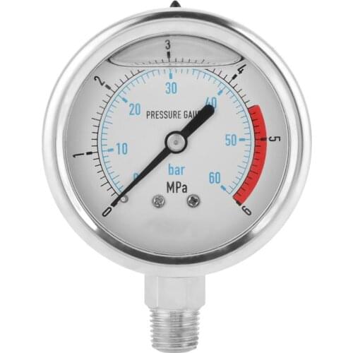 0-60Bar/0-160Bar 1/4" NPT Hydraulic Pressure Gauge Manometer 60mm Dial Air Pressure Gauge Meter pressure measuring tool