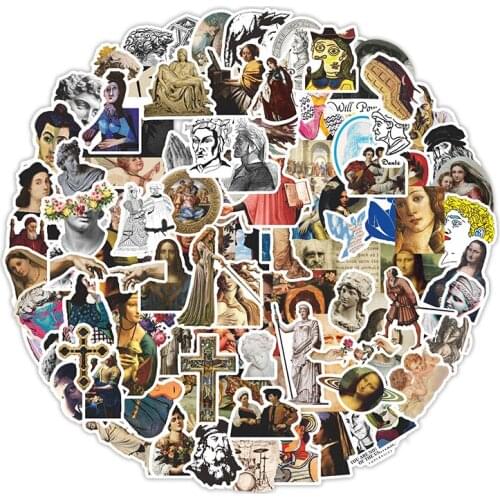 100Pcs Renaissance Classical Academic Sticker Waterproof Suitcase Bike Motorcycle Helmet Car Styling Accessories Stickers