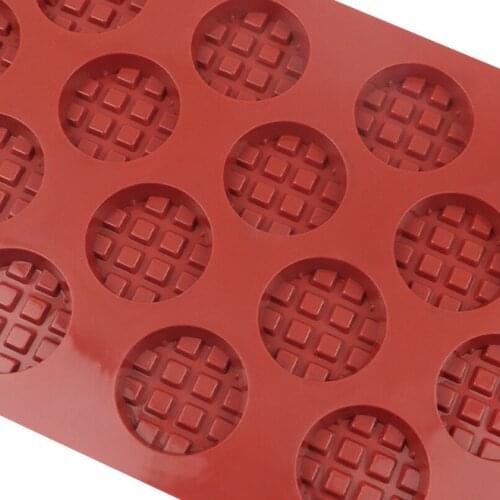 18 cavity kitchenware baking tray waffle shape silicone mold round biscuit mold decorative baking tools