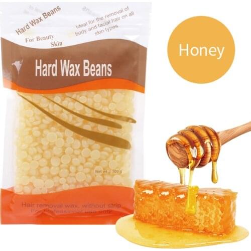 5pcs 100g Honey Depilatory Hard Wax Beans Pearl Beads Self Waxing Hot Film Hard Wax Bead for Bikini Face Leg Hair Removal