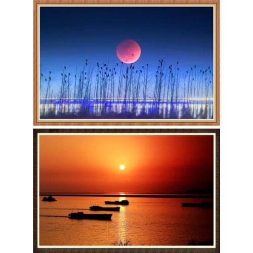 5D new full diamond sunrise sunset scenery diamond painting embroidery decoration home decoration