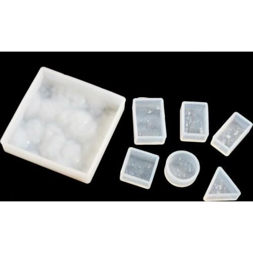 7pcs Cabochon Gemstone Pastry Silicone Mold For Cake Decoration Cupcake Topper Polymer Clay Crafting Resin Epoxy