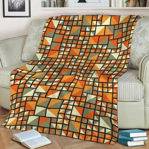 Abstract Geometric Pattern 3D Printed Velvet Plush Throw Fleece Blanket Bedspread Sherpa Blanket Home Decora