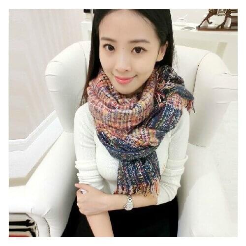 Design winter thick scarf for women blanket tassel lady shawls and wrap cashmere scarves pashmina foulard