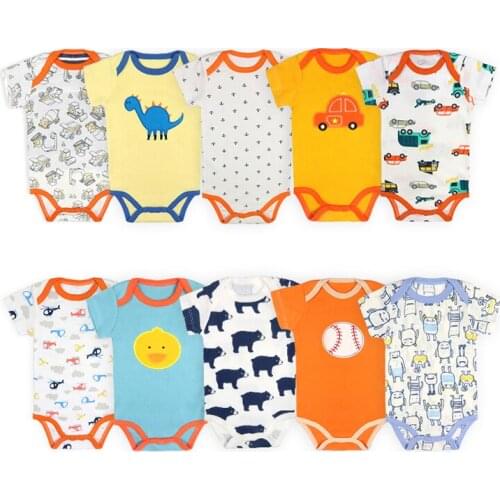 Newborn Baby Bodysuits Print Body Baby Boy Girl Clothing 5pcs in Sets Clothes Products Short Sleeve Jumpsuits